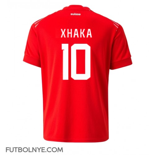 Camiseta Suiza Granit Xhaka #10 Primera Equipación Mundial 2022 manga corta